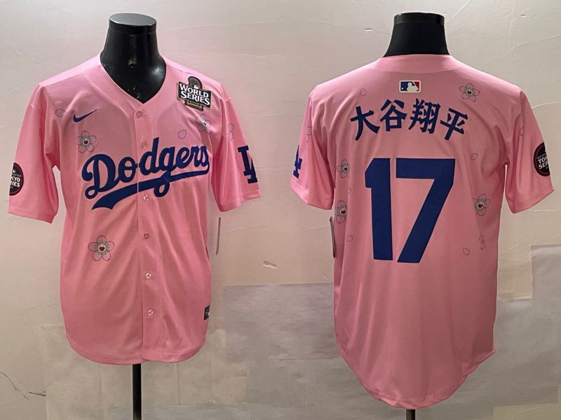 Men Los Angeles Dodgers #17 Ohtani Pink Sakura Edition 2025 Nike MLB Jersey style 2->los angeles dodgers->MLB Jersey